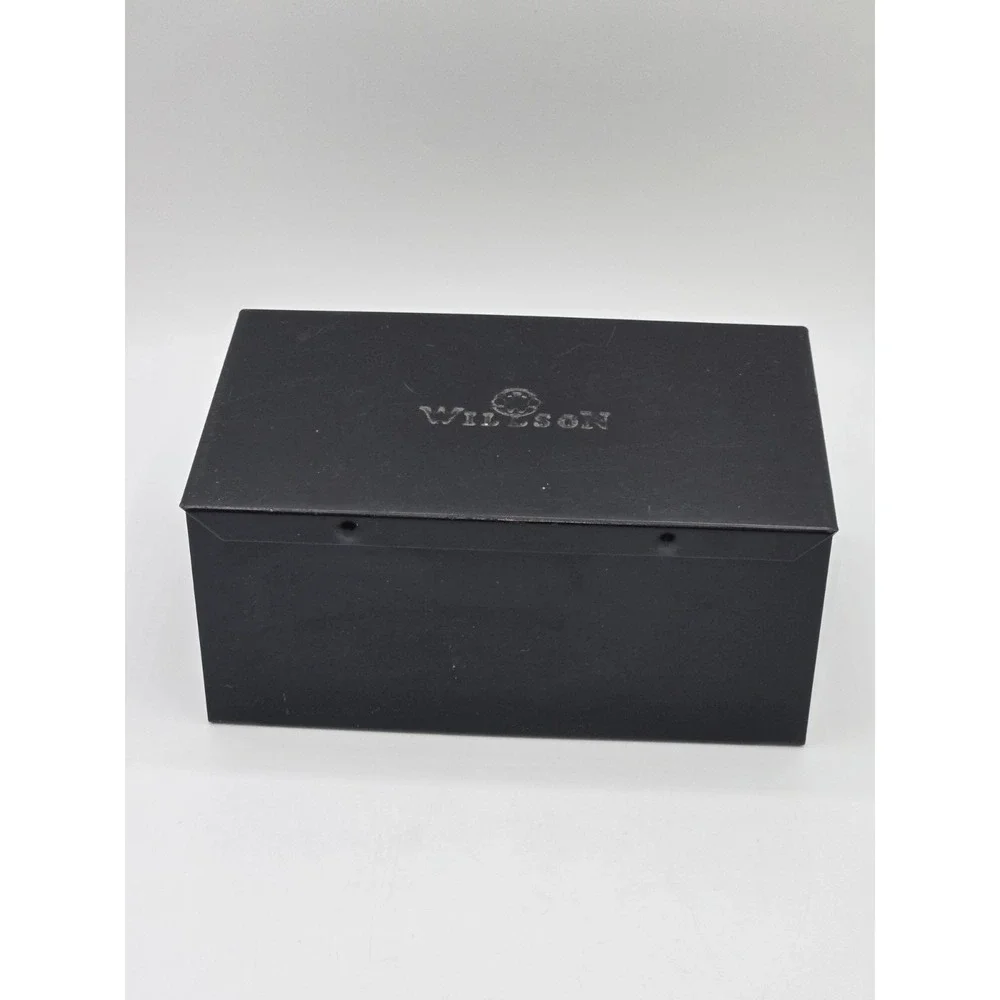 Vintage Wilson England Goggles Case Black Metal Hinged Box Storage
